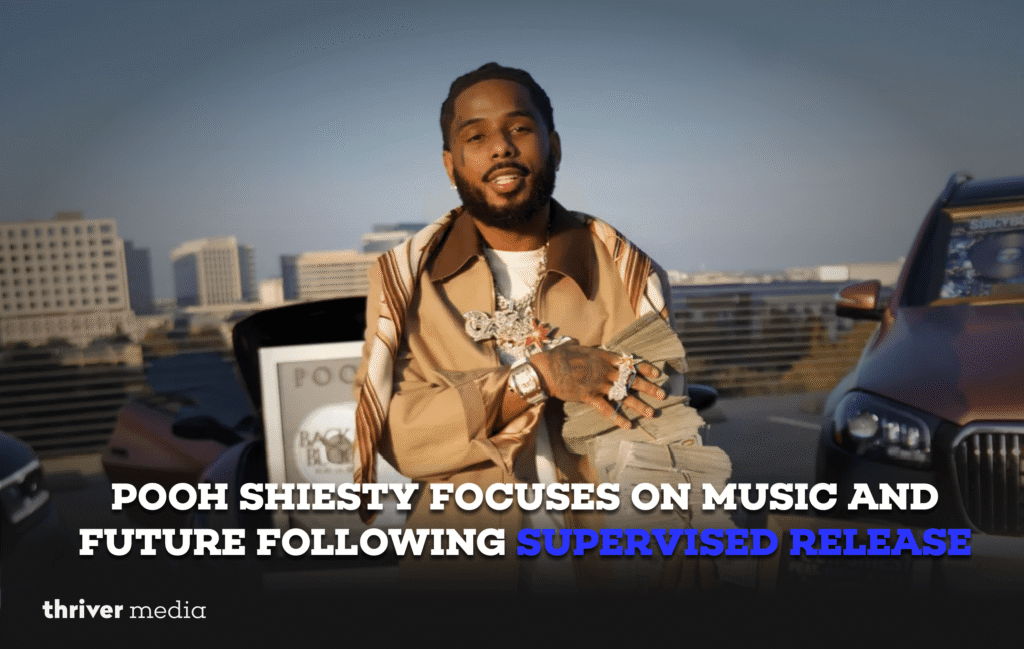 Pooh Shiesty in a studio session, preparing new music after completing supervised release.