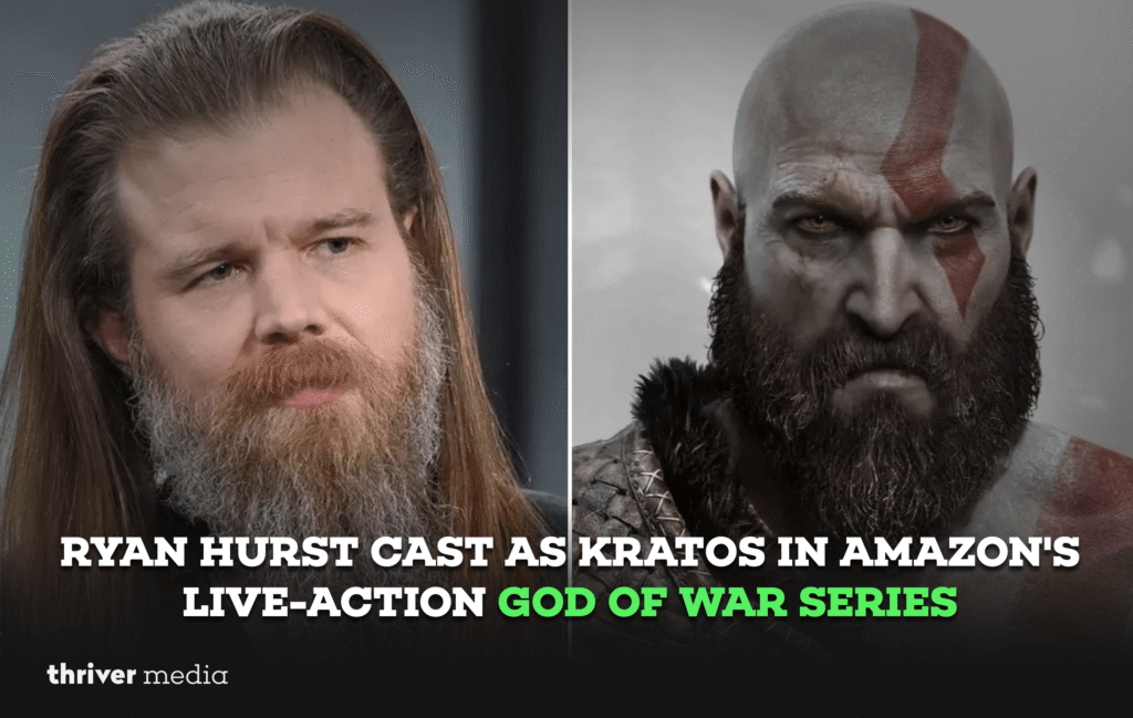 Ryan Hurst as Kratos in Amazon Prime Video’s live-action God of War series, showcasing his powerful presence and rugged warrior look.