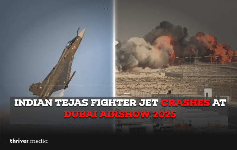 Indian Tejas Fighter Jet Crashes at Dubai Airshow 2025