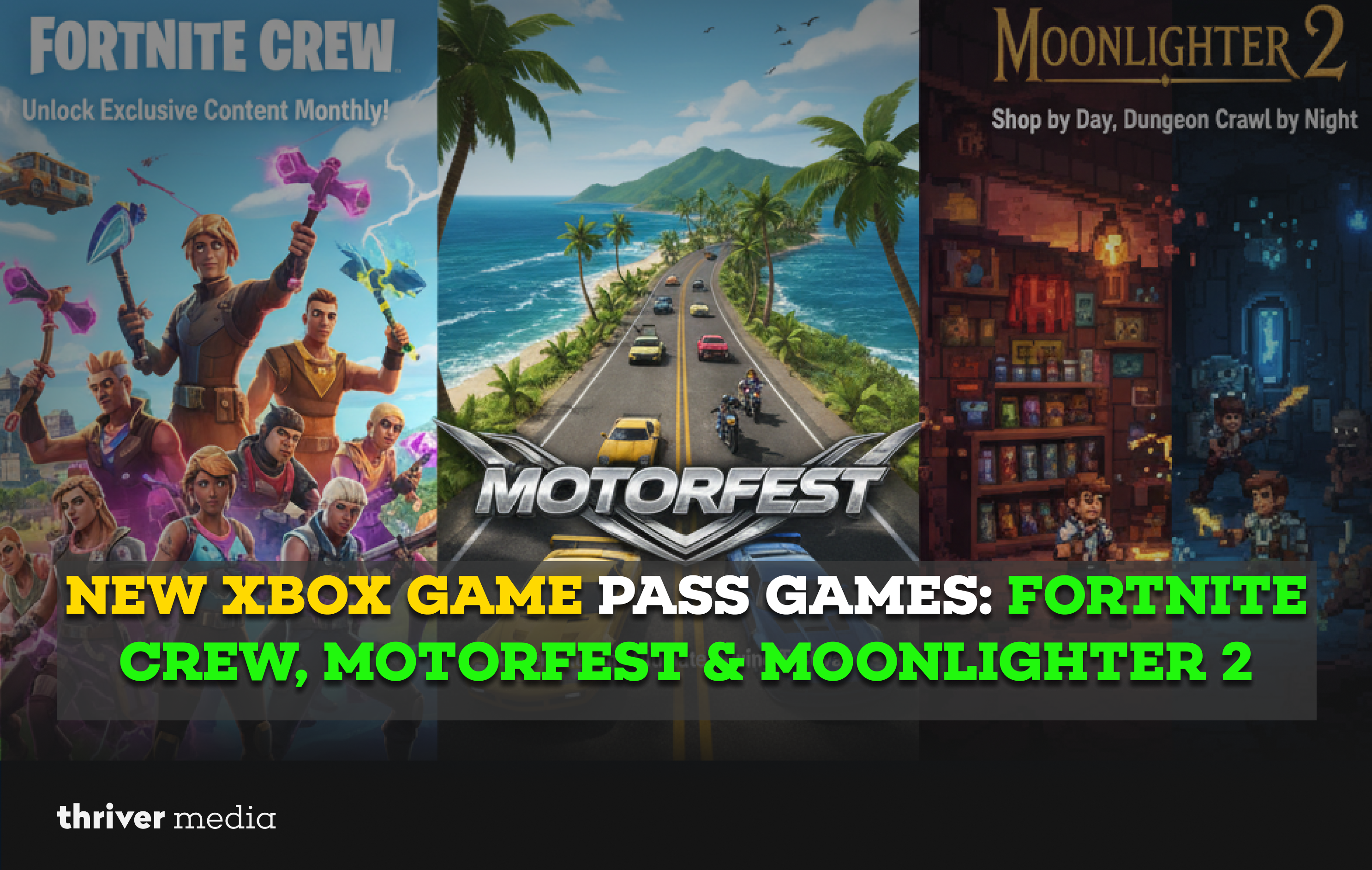 New Xbox Game Pass Games: Fortnite Crew, Motorfest & Moonlighter 2
