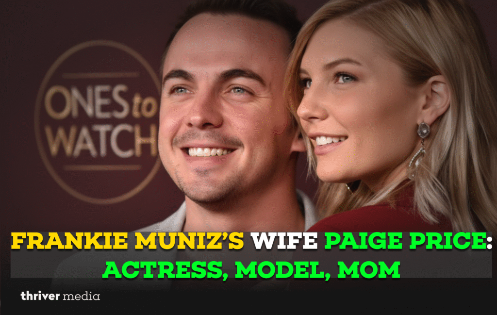 Frankie Muniz’s Wife Paige Price: Actress, Model, Mom 3 Frankie Muniz and his wife Paige Price smiling together at a public event, highlighting her role as an actress, model, and mom.