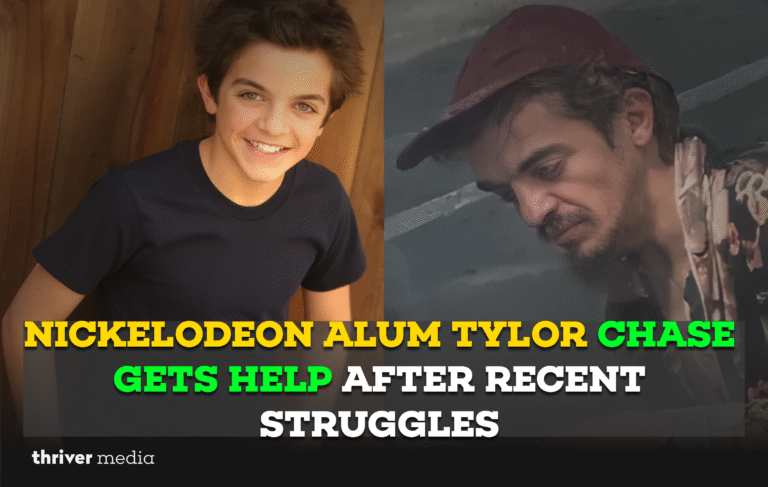 Side-by-side image showing Tylor Chase during his Nickelodeon years and a recent photo highlighting his personal struggles.