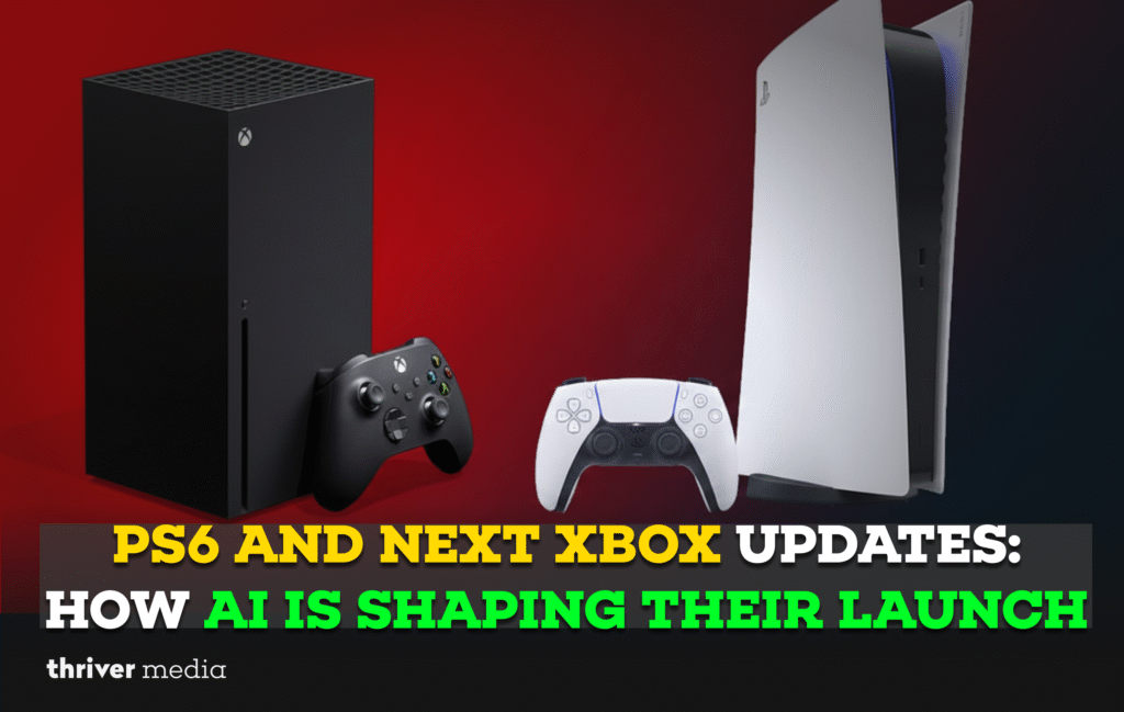 Current image: PS6 and next Xbox consoles shown side by side, highlighting how AI development may influence next-generation gaming console launches.