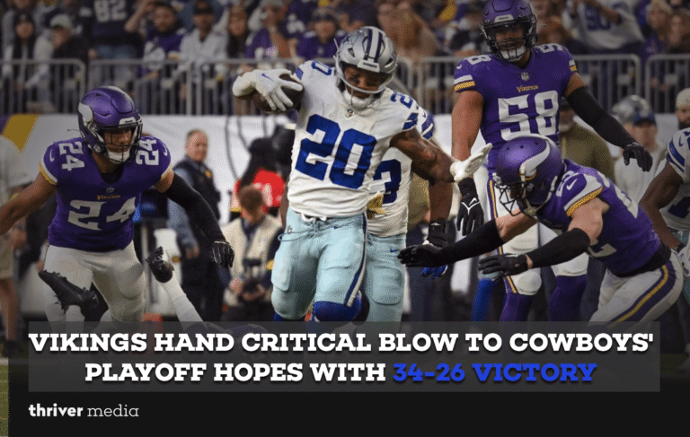 Vikings Hand Critical Blow to Cowboys' Playoff Hopes with 34-26 Victory