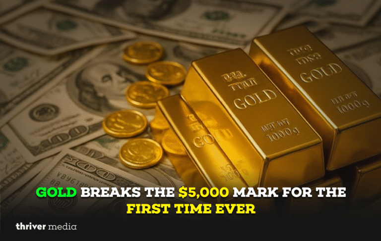 Gold price chart showing gold surpassing the $5,000 level for the first time