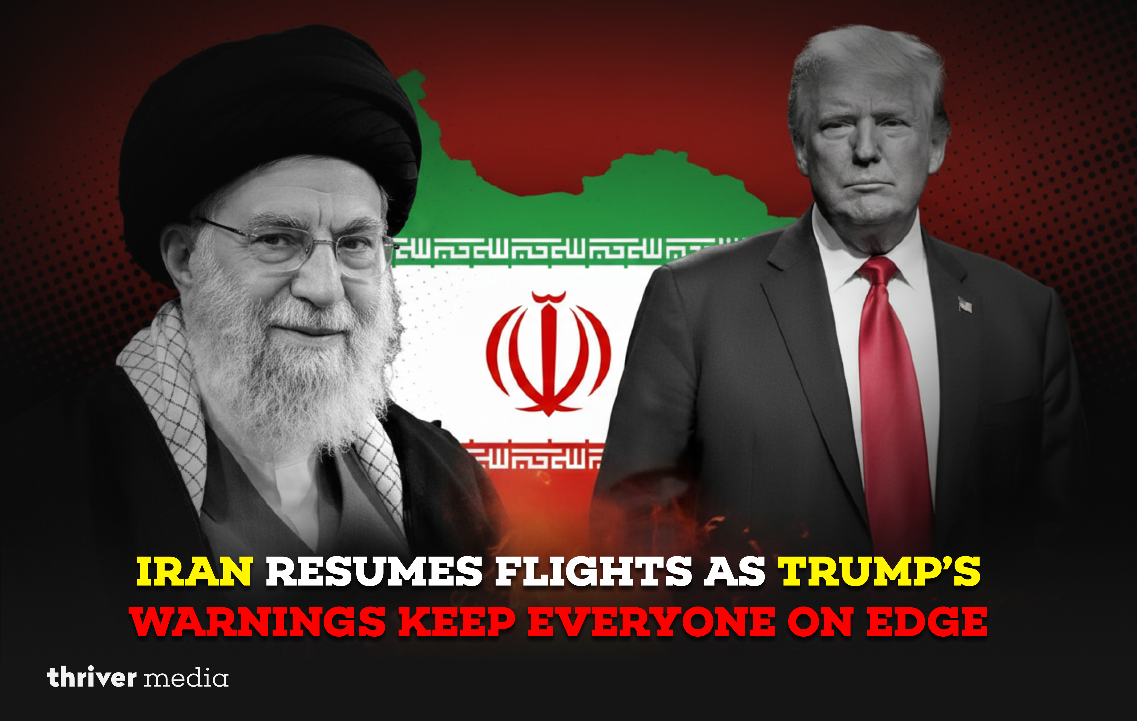 Commercial airline taking off from an airport in Iran after airspace briefly reopened following a temporary closure due to geopolitical tensions.