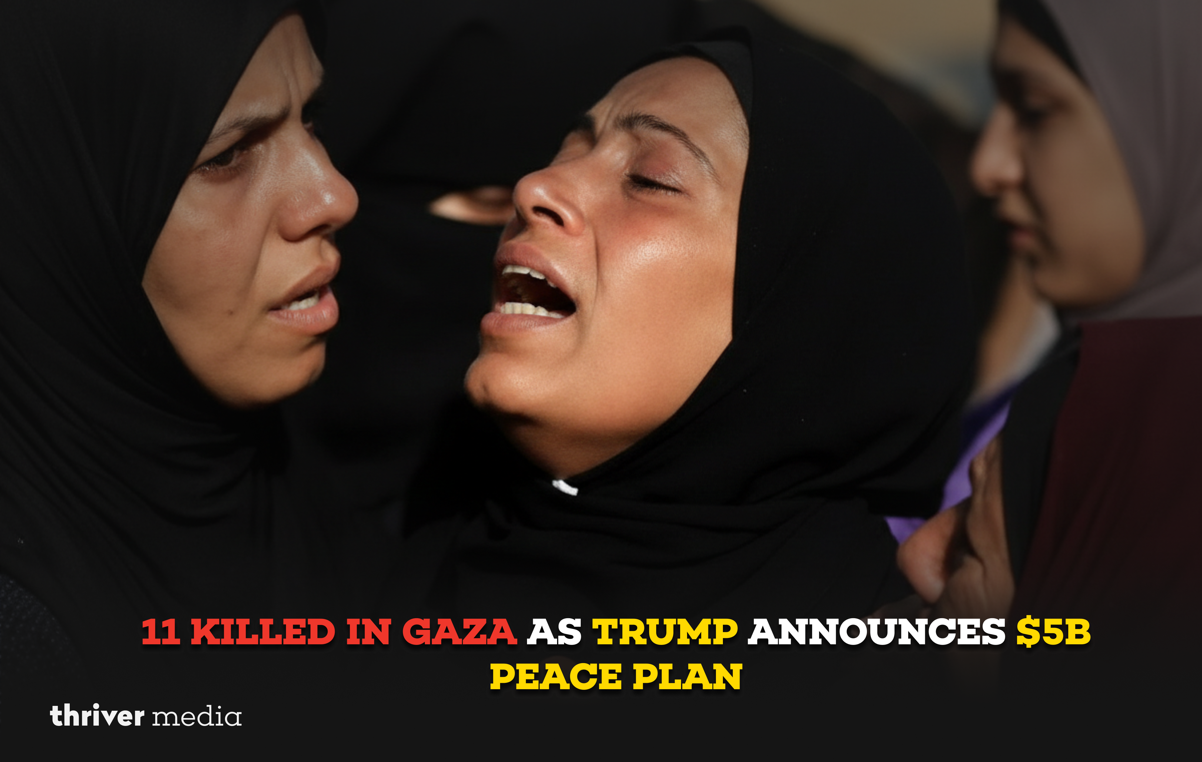 Smoke rising over Gaza after conflict as Trump announces $5 billion peace plan amid escalating Middle East tensions.