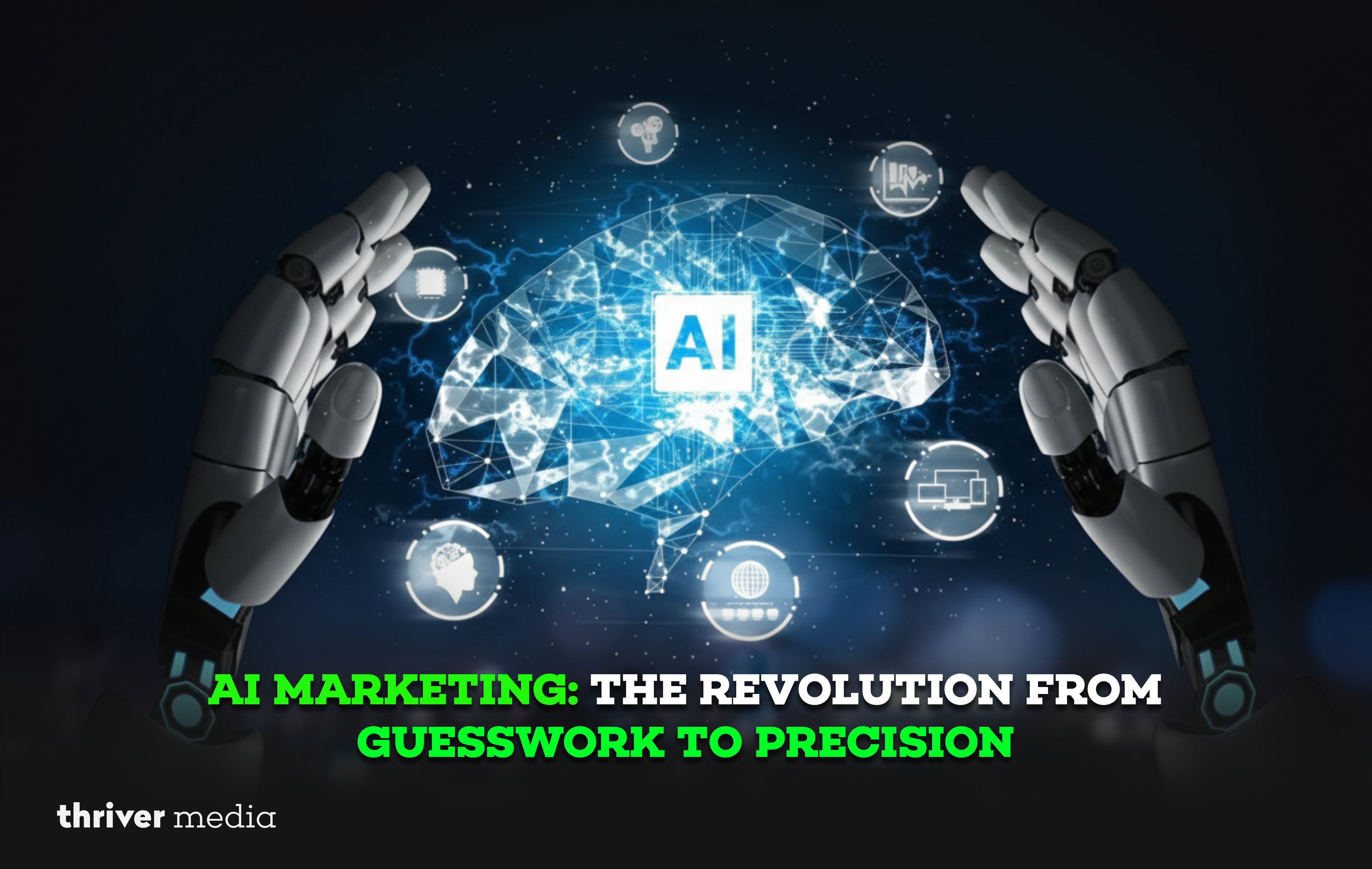 AI-driven digital marketing transforming guesswork into precision with predictive analytics and customer insights.