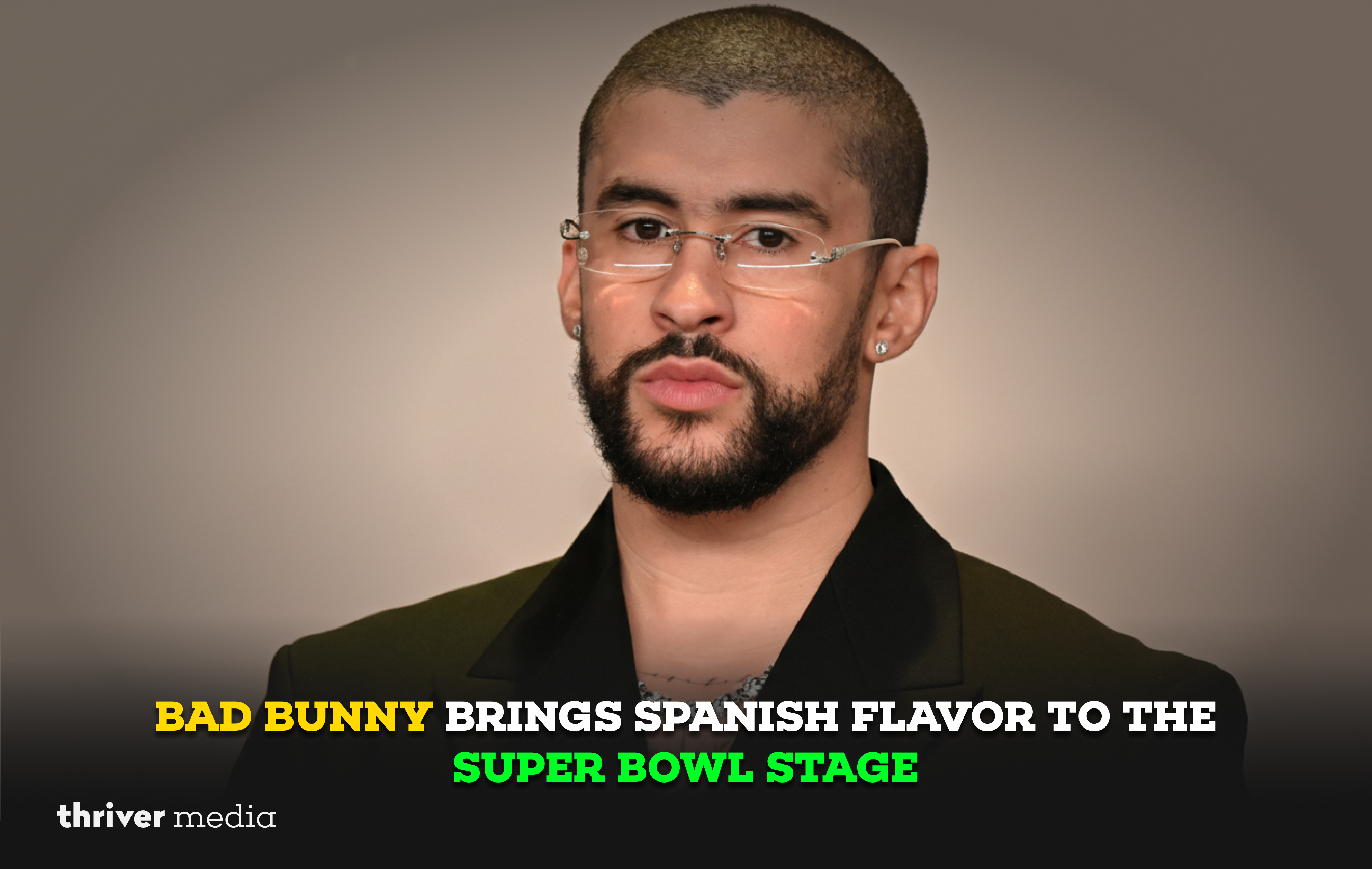 Bad Bunny appears ahead of his Super Bowl halftime performance celebrating Spanish-language music and culture.