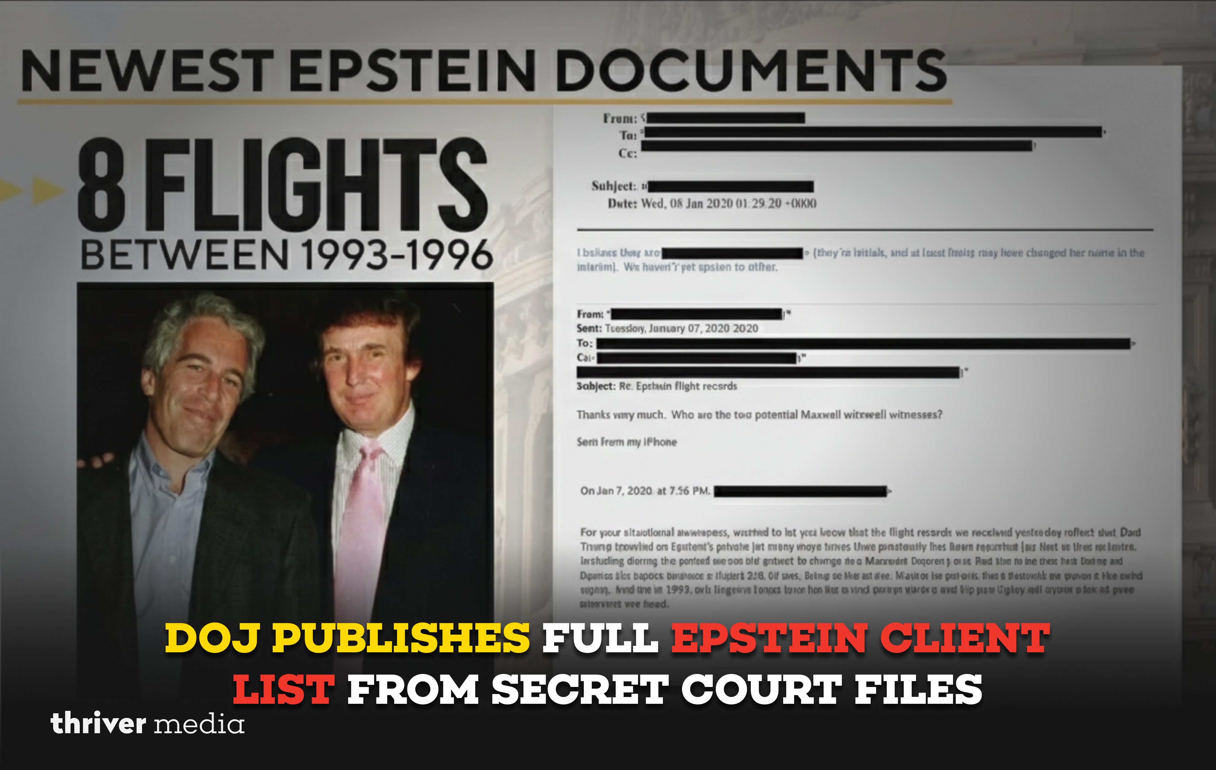 Document files showing the released Epstein client list from unsealed DOJ court records.