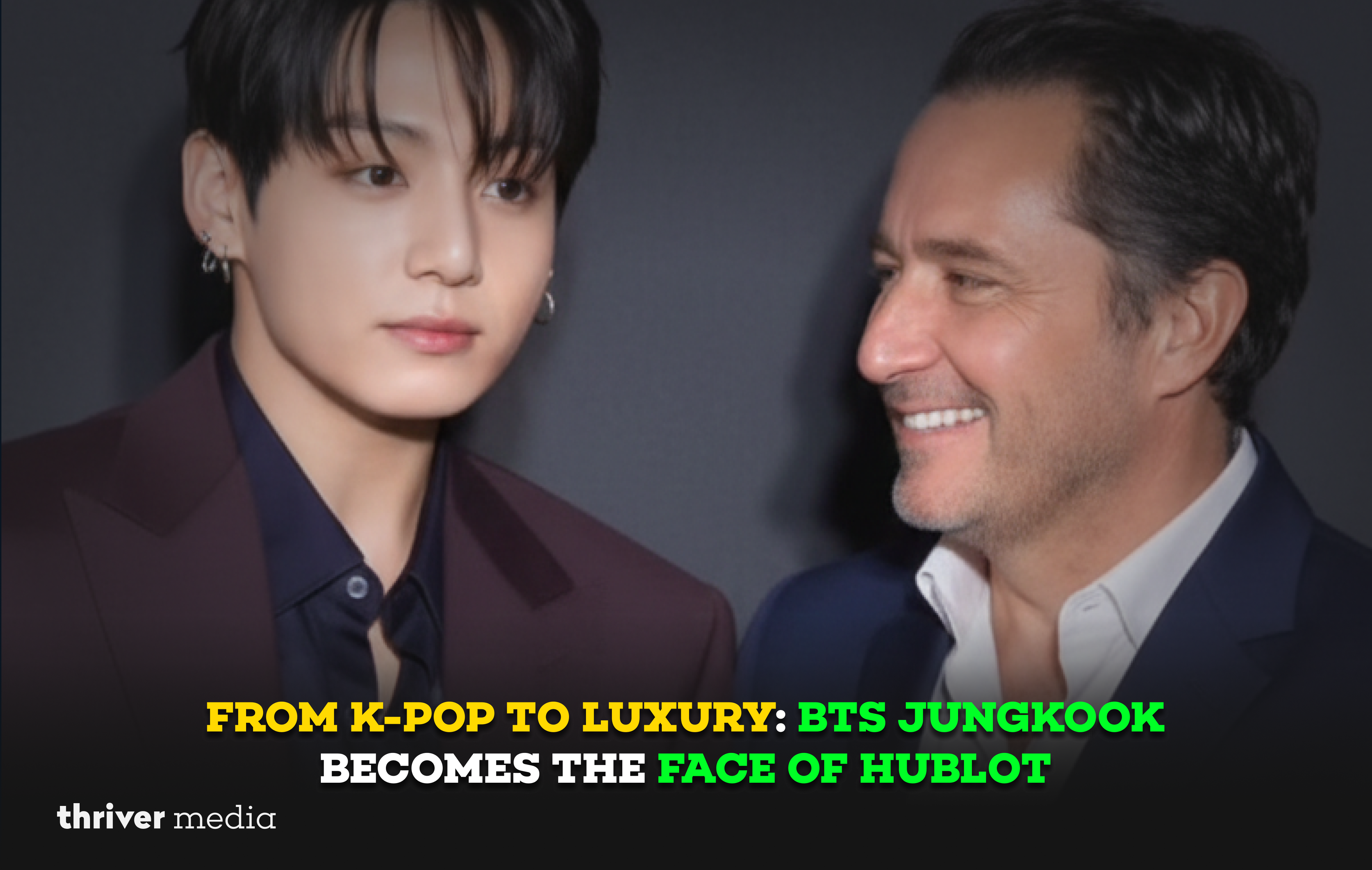 Current image: BTS Jungkook announced as Hublot brand ambassador representing luxury watch fashion and global K-pop influence.