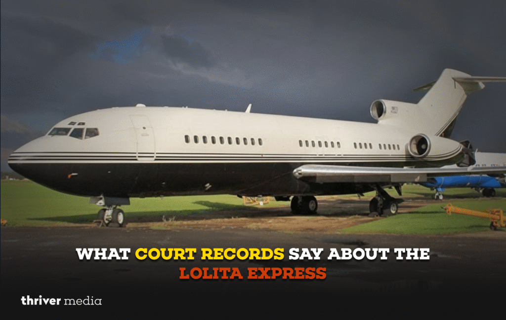 Boeing 727 private jet known as the “Lolita Express” photographed on a runway, referenced in court records tied to the Epstein investigations