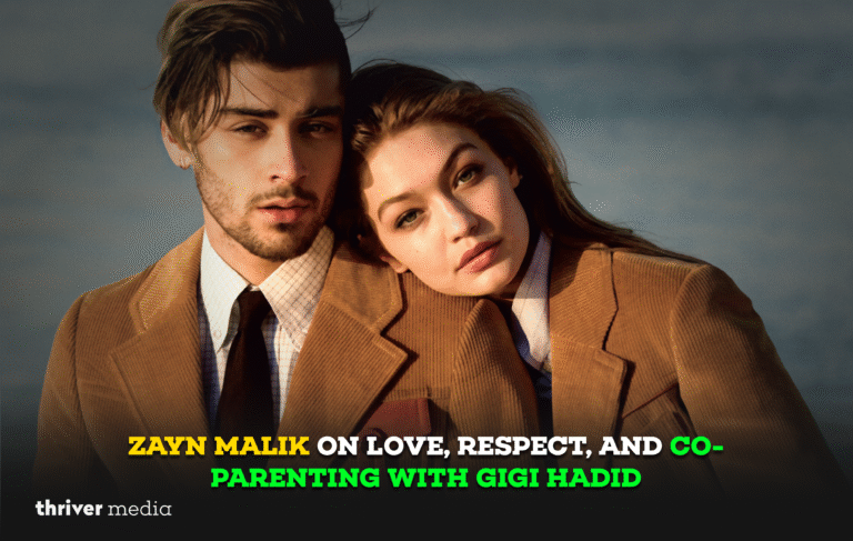 Zayn Malik and Gigi Hadid pose together in a fashion portrait, highlighting their past relationship and shared co-parenting journey.