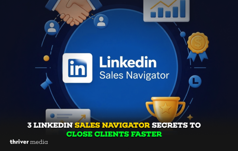 LinkedIn Sales Navigator logo with icons showing growth, networking, and client success